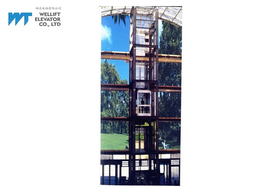 Machine Roomless 360 Sightseeing Panoramiczna winda z zewnętrznym szybem o stalowej konstrukcji